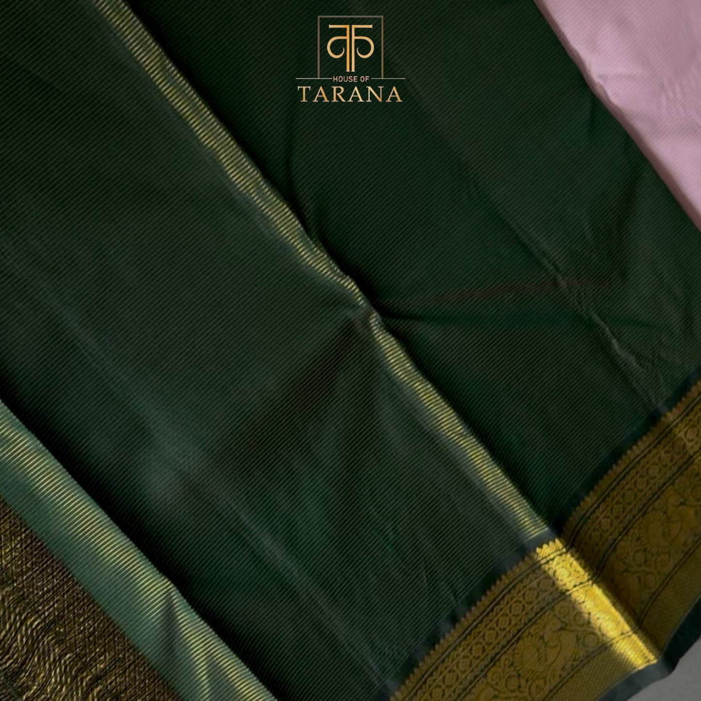 Lite lavender with dark green kanjivaram silk saree