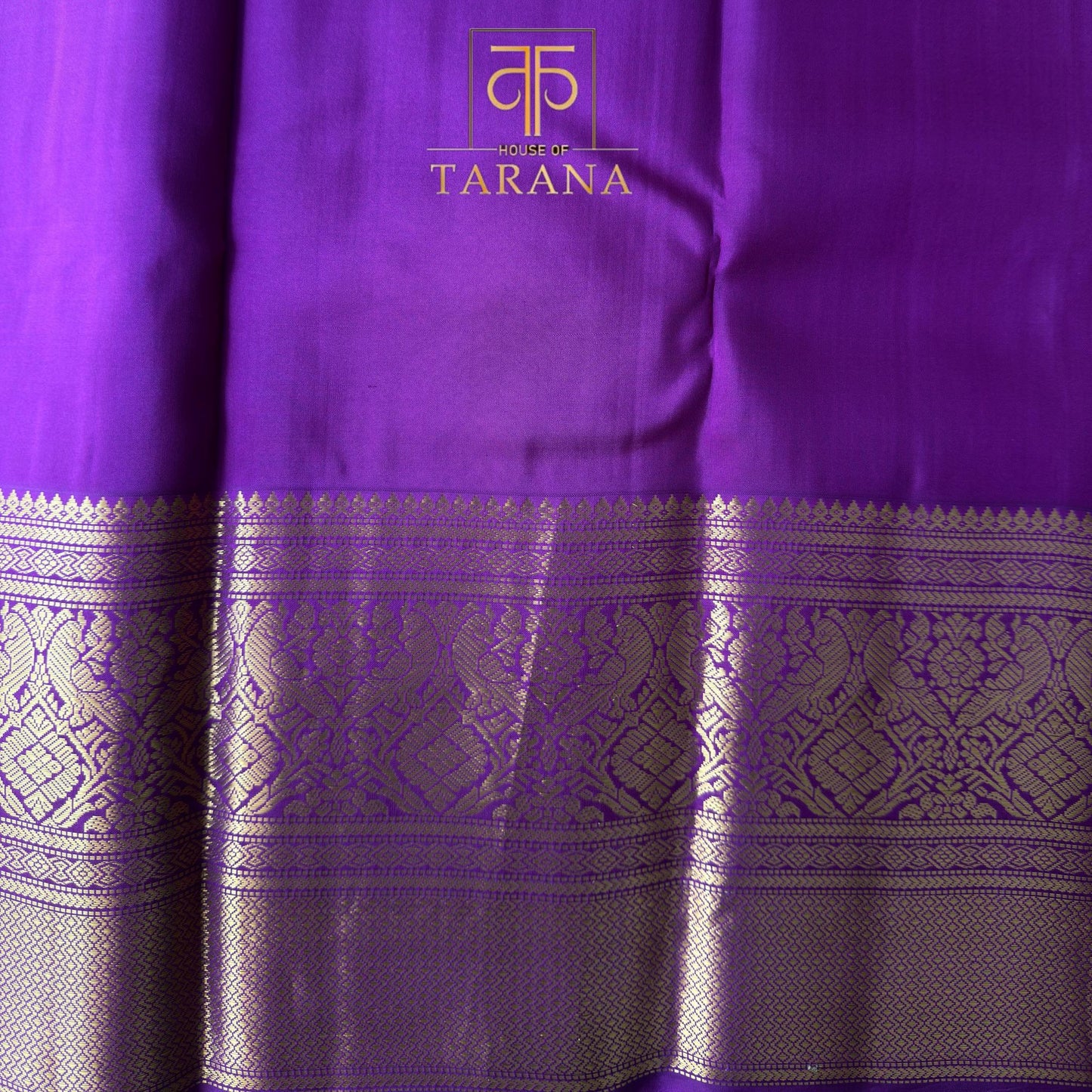 Peach with royal purple kanjivaram silk saree