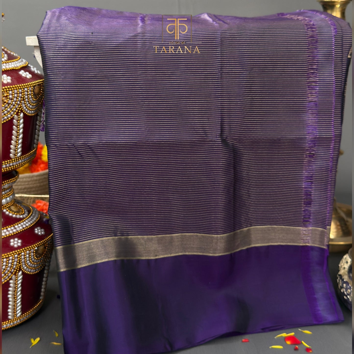 Royal purple kanjivaram soft silk saree