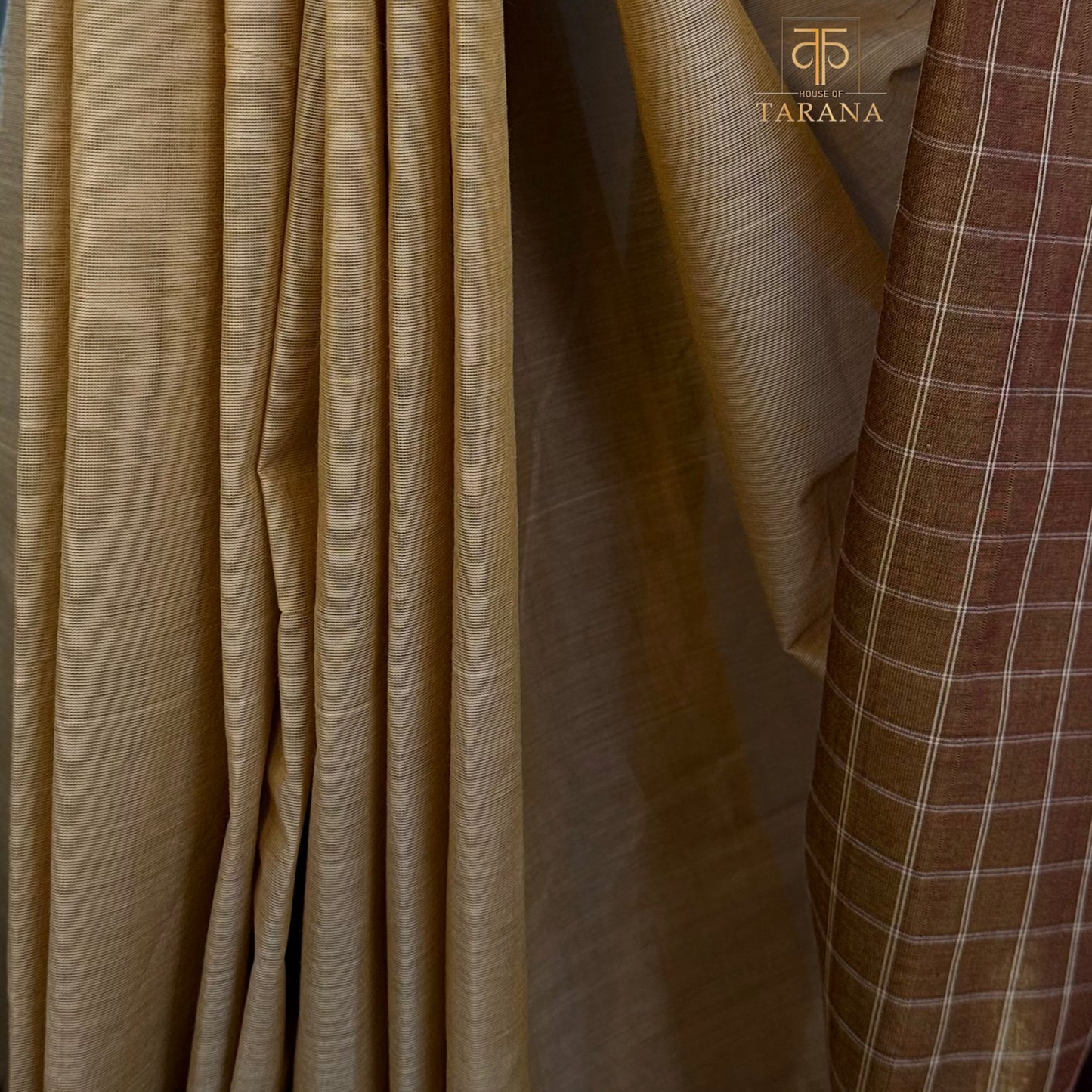Coffee brown with brown Chettinad Cotton Saree