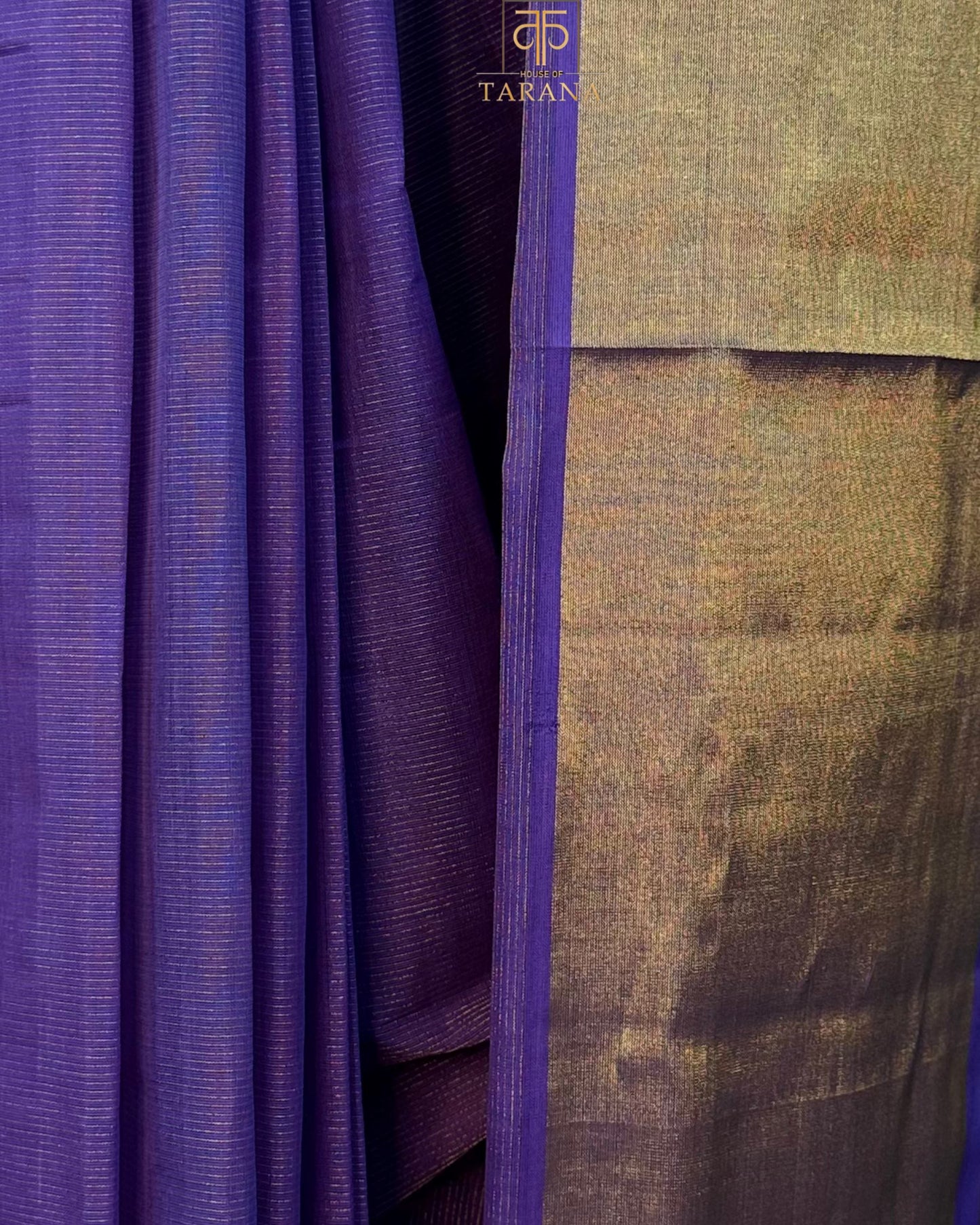Purple with Gold Cotton Saree