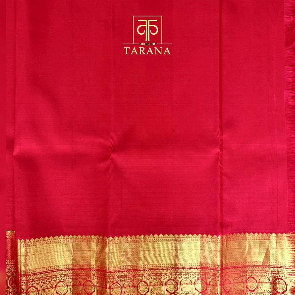 Red with golden zari kanjivaram silk saree