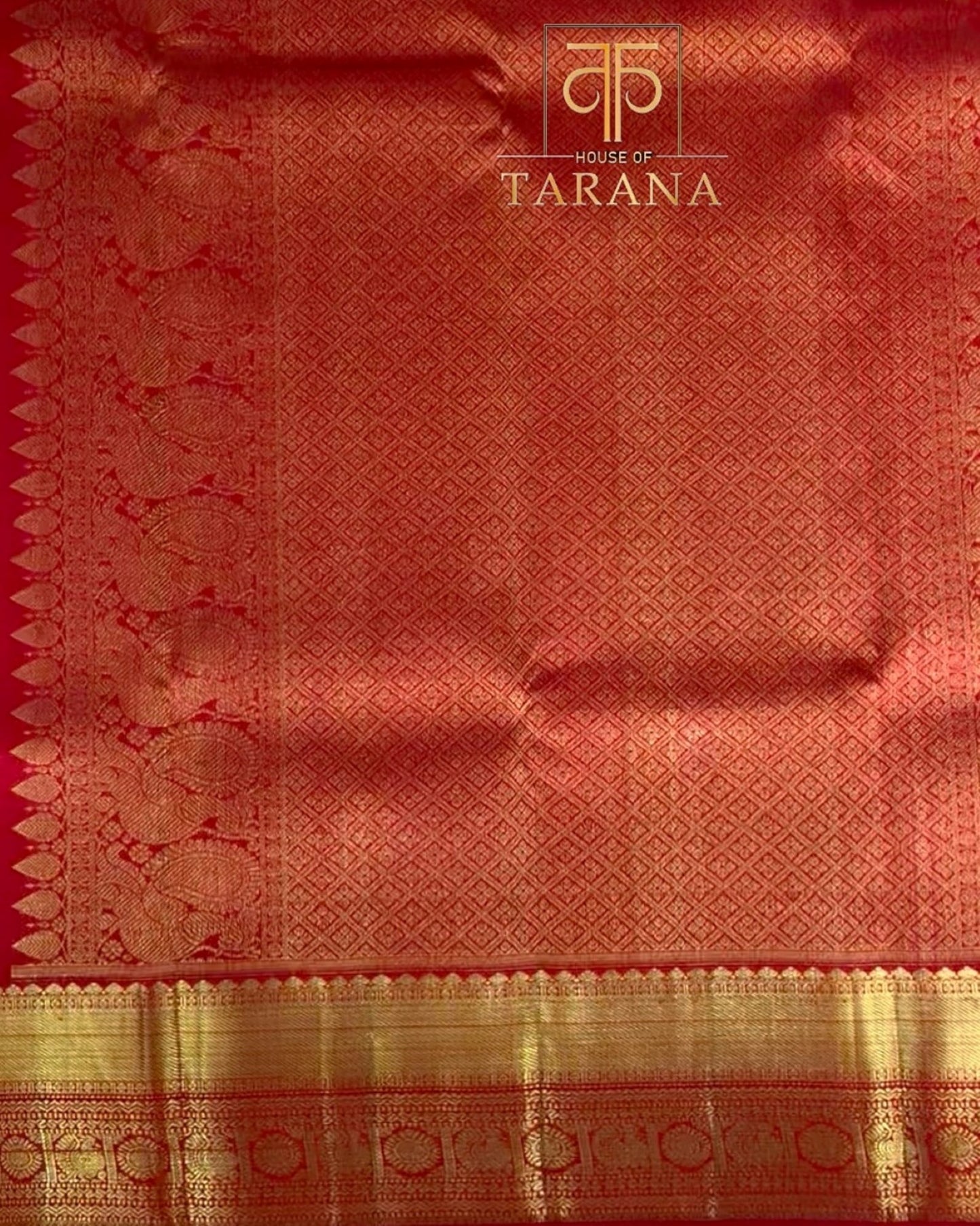 Red with golden zari kanjivaram silk saree