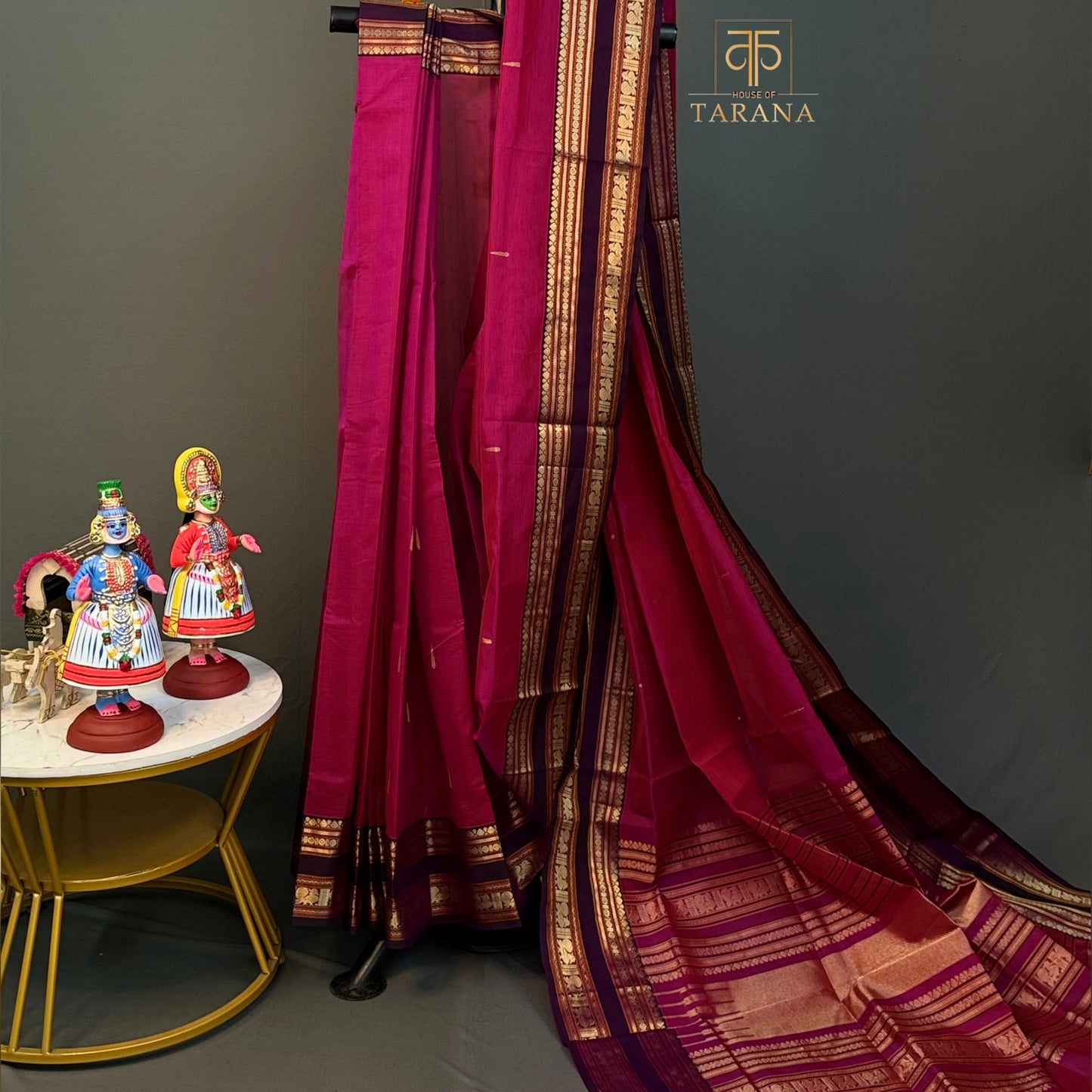 [PRE-ORDER]  Deep Rani pink with purple Silk Cotton