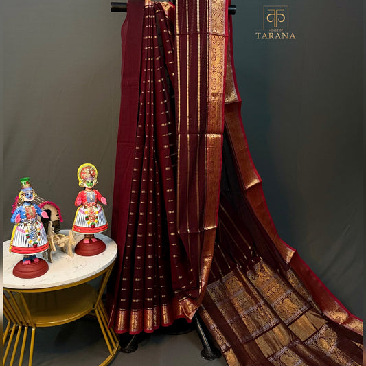 Deep Maroon with Red Silk Cotton